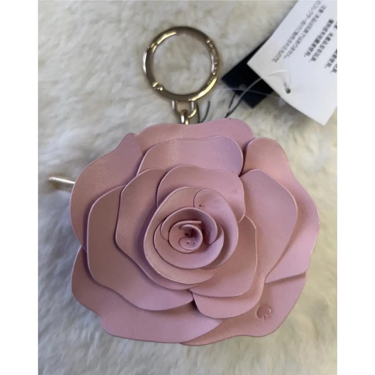 Kate Spade Rose Flora 3D Coin Purse Bag Charm Novelty Pink