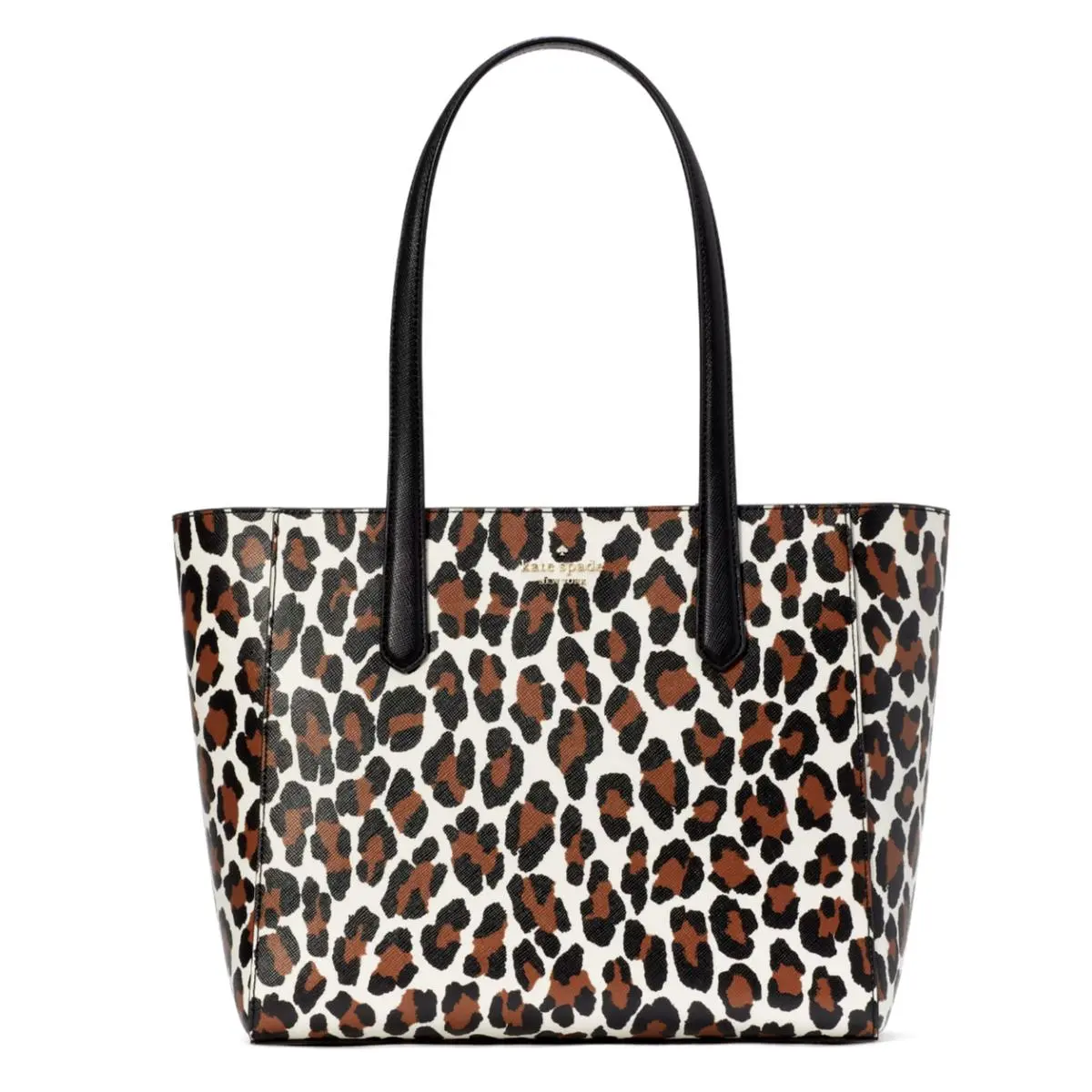 New  Staci Spotted Leopard Medium Tote Saffiano Natural Multi Dust Bag by Kate Spade
