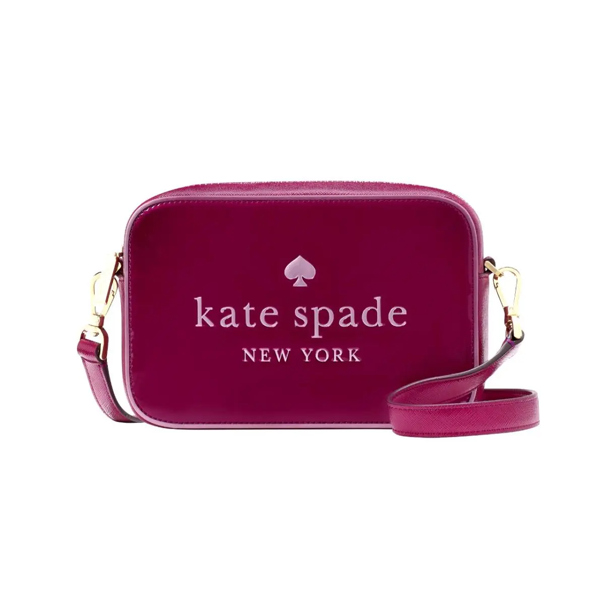 New Kate Spade Oh Snap Mini Camera Bag Dark Raspberry Multi with Dust Bag