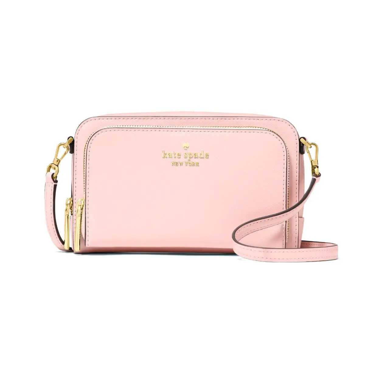 New Kate Spade Staci Dual Zip Around Crossbody Leather Tutu Pink with Dust Bag