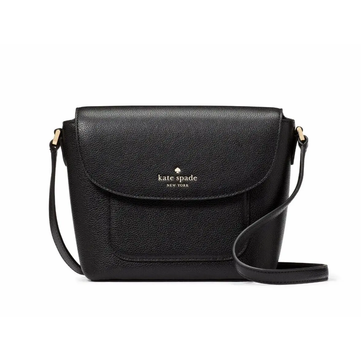 New Kate Spade Elsie Pebbled Leather Crossbody Black
