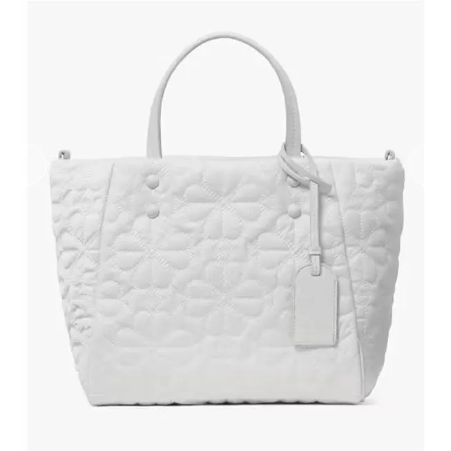 Kate Spade New York Tilly Quilted Small Tote Bag White Dove