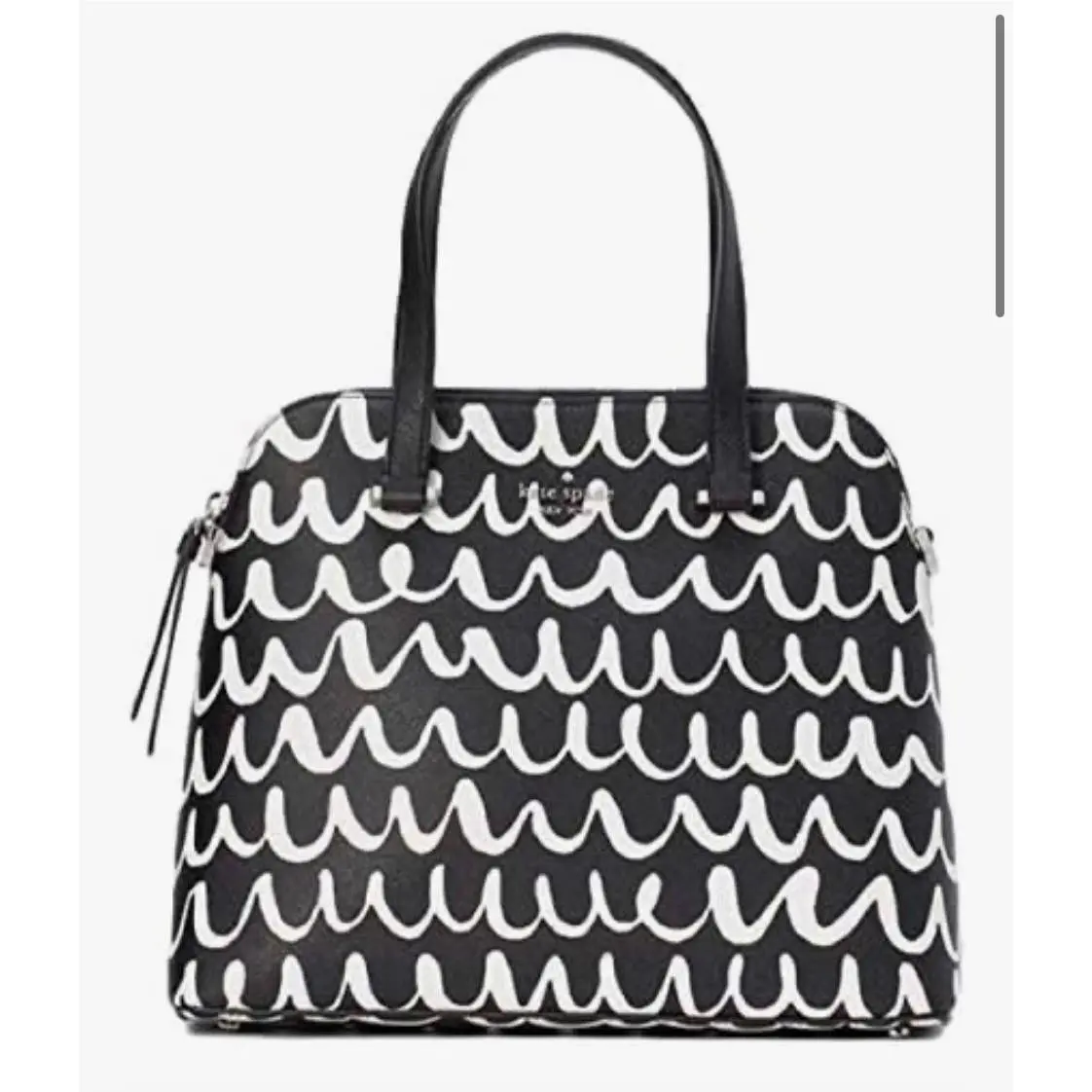 Kate Spade Maisie Large Pop Scallop Medium Dome Satchel Black Crossbody