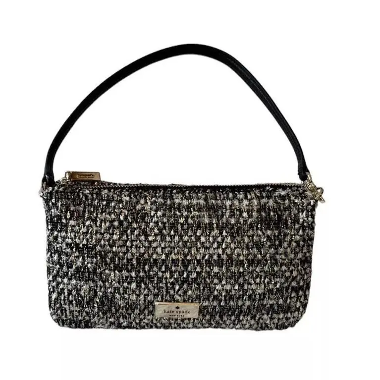 Kate Spade Kiky Tinsel Tweed Convertible Wristlet Wallet Clutch Multi