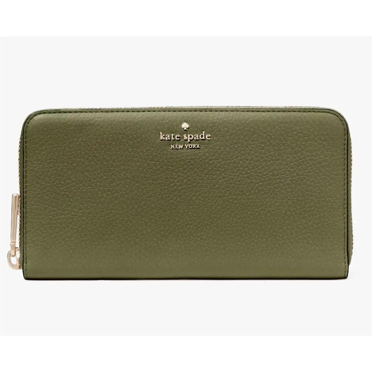 New Kate Spade Lena Large Continental Wallet Pebble Leather Enchanted Green