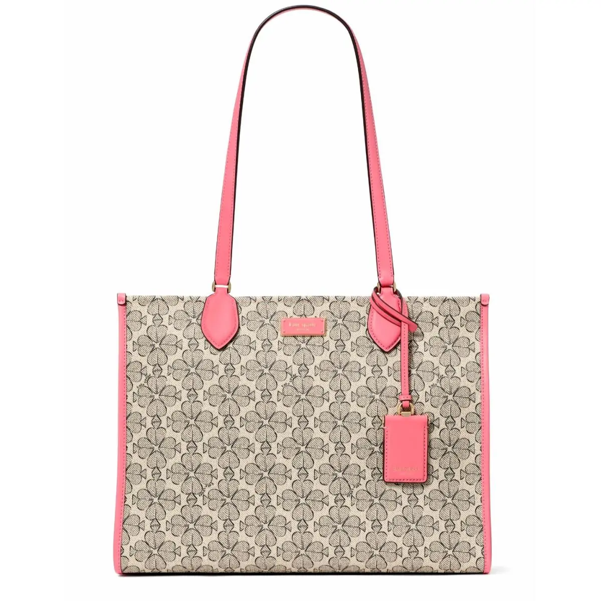 New Kate Spade Spade Flower Coated Canvas Large Market Tote Ruby Citrus Dust Bag