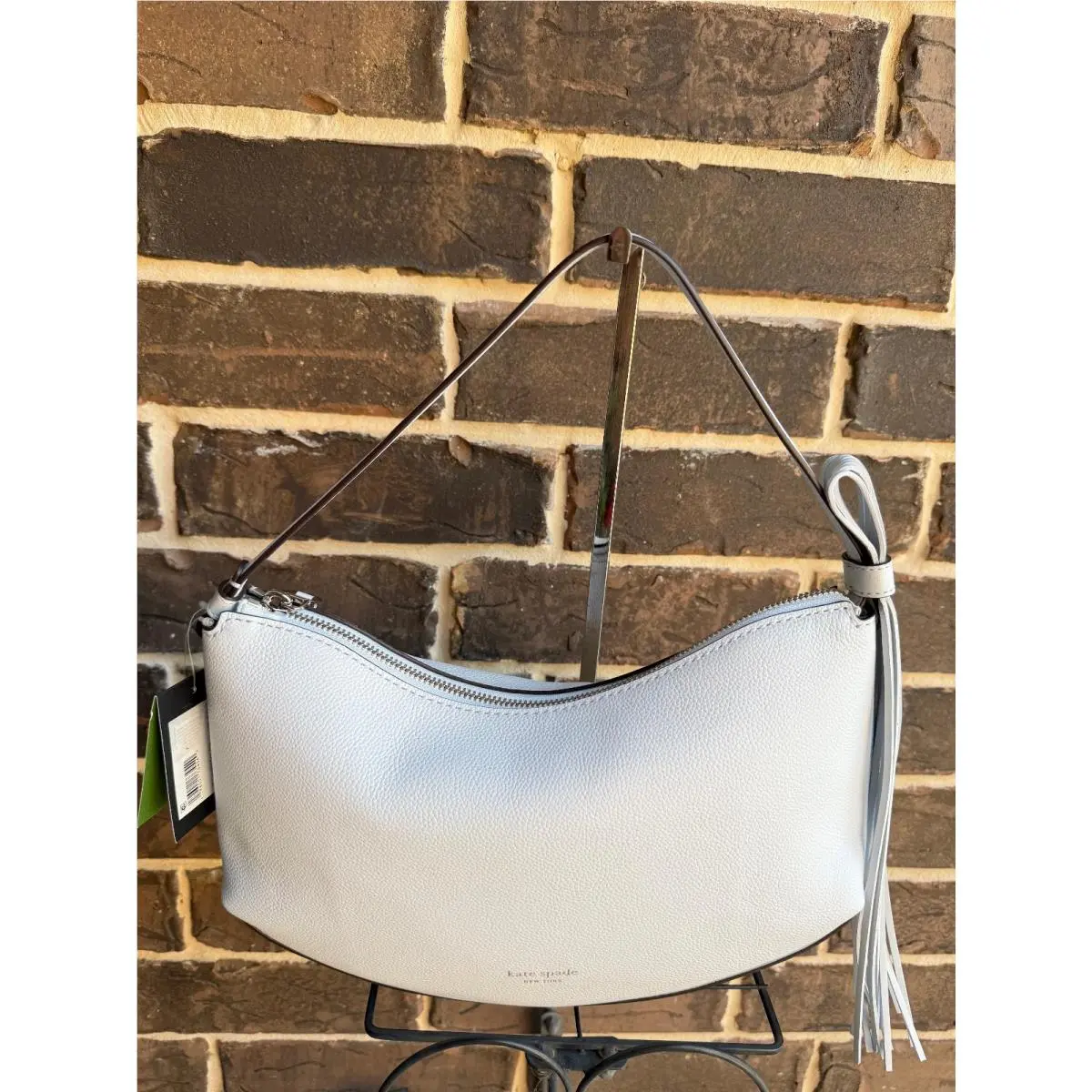 Kate Spade Loop Shoulder Bag Pale Sapphirine Light Blue Leather KN931