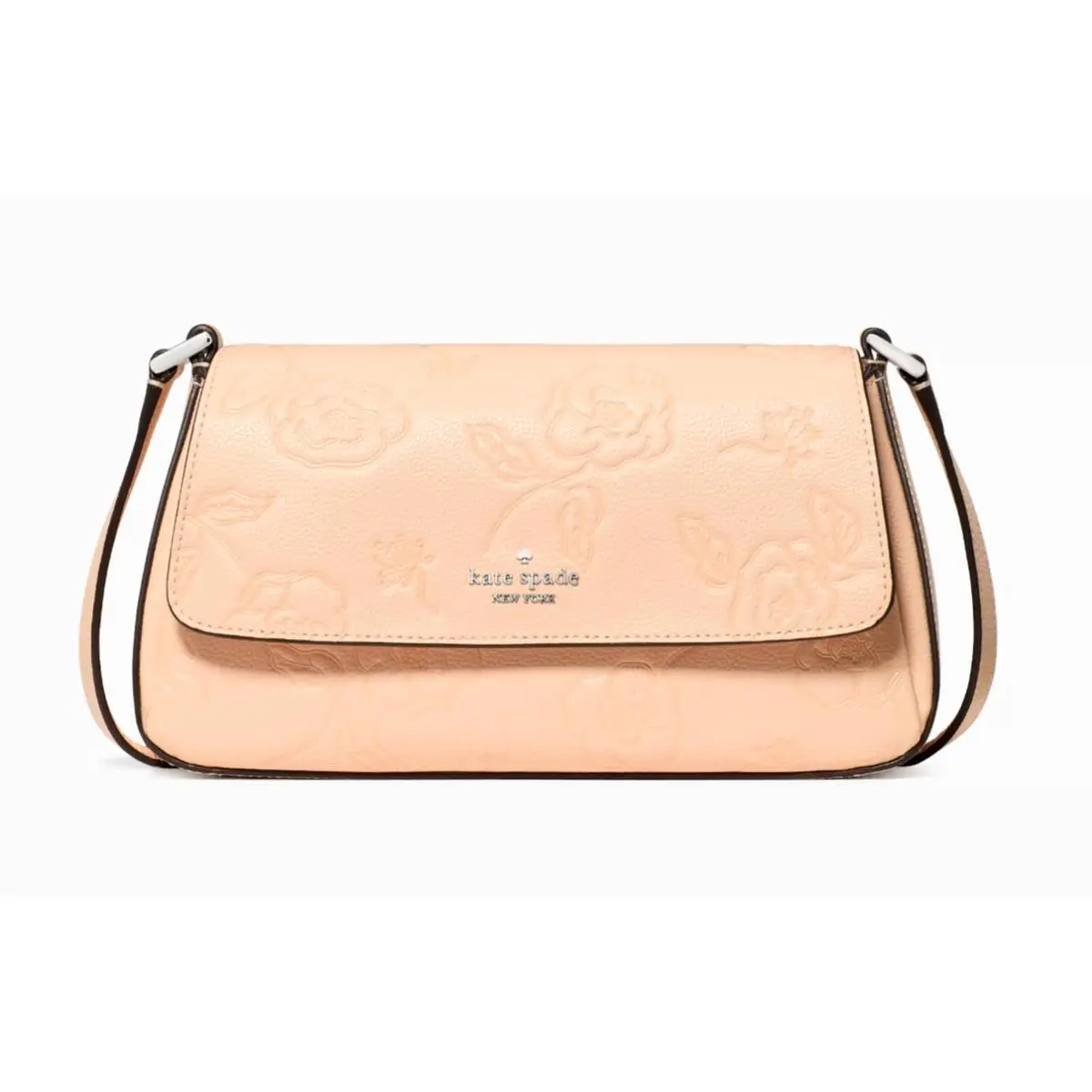 New Kate Spade Sutton Floral Mini Crossbody Bag Pebble Leather Crisp Peach