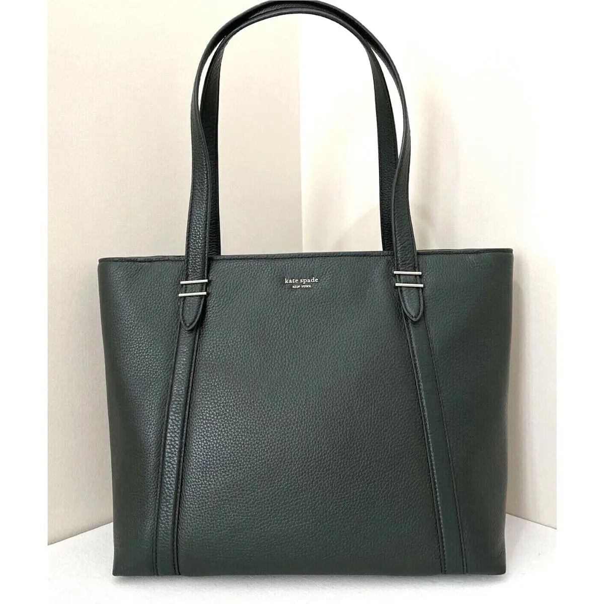 New Kate Spade Chandra Oakwood Street Pebble Leather Deep Evergreen / Dust Bag