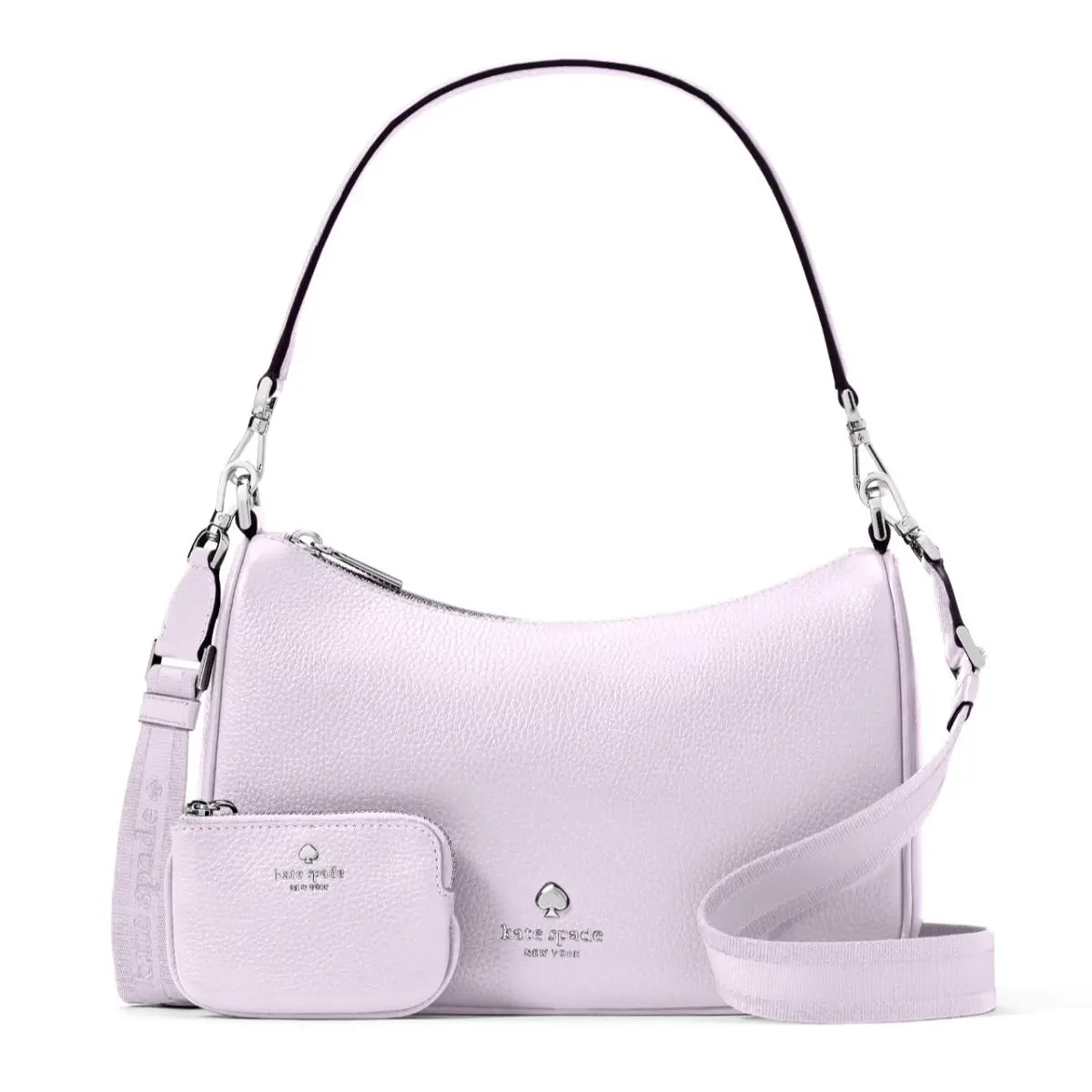 New Kate Spade Emma Medium Shoulder Bag Pebble Leather Frozen Lilac / Dust Bag