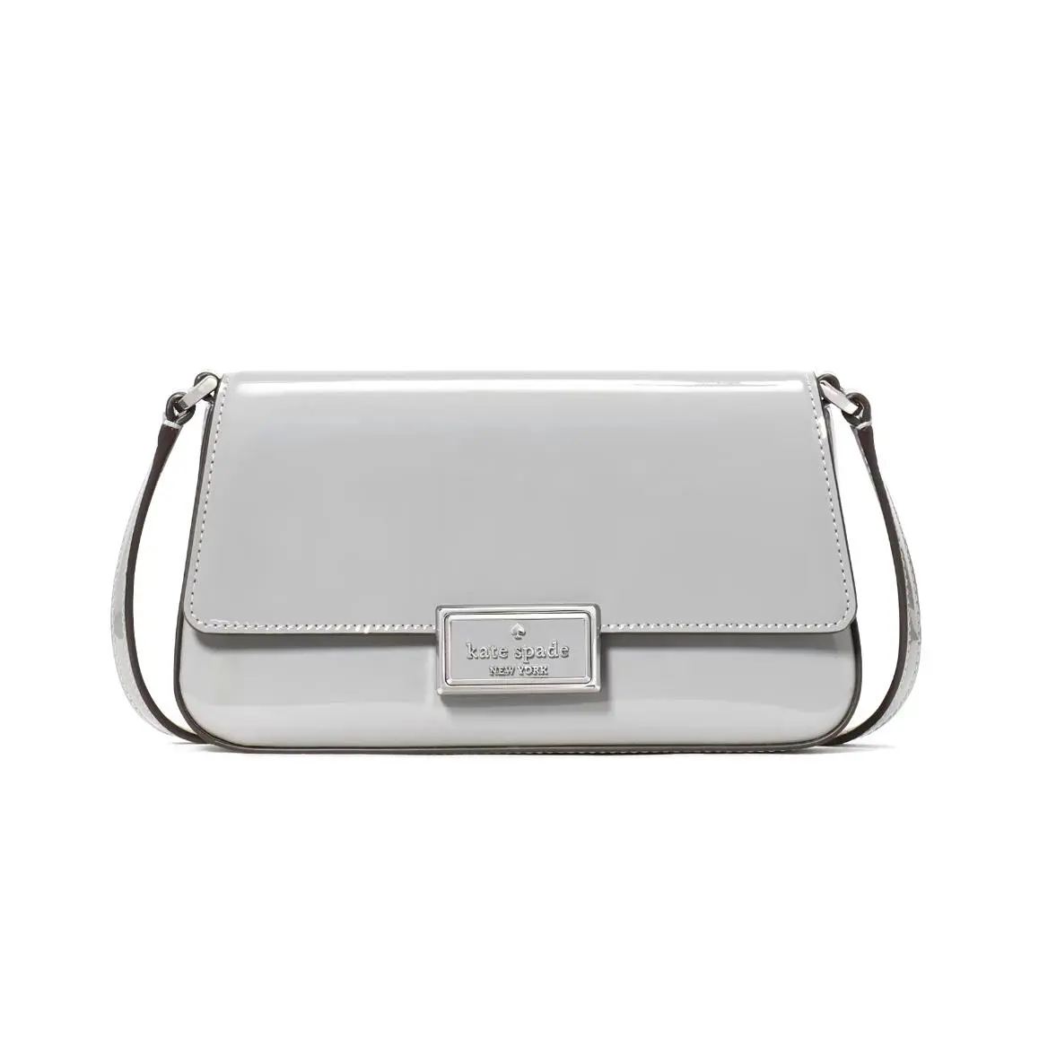 New Kate Spade Reegan Patent Mini Flap Crossbody Pavement with Dust Bag