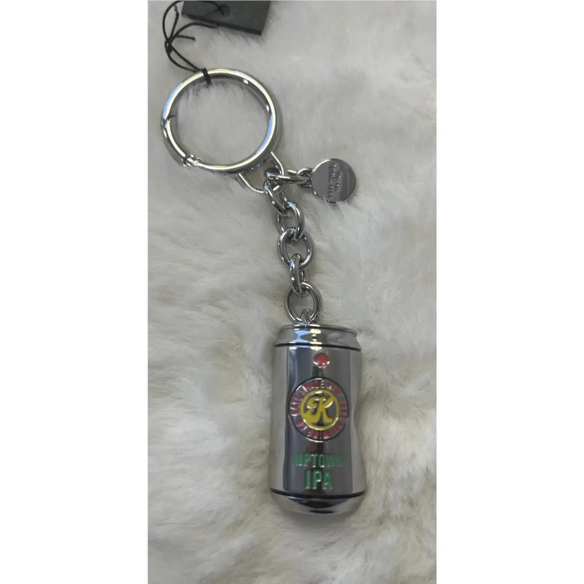 Kate Spade Snack Time Silver Plated Metal Beer Can Bag Charm Keycha