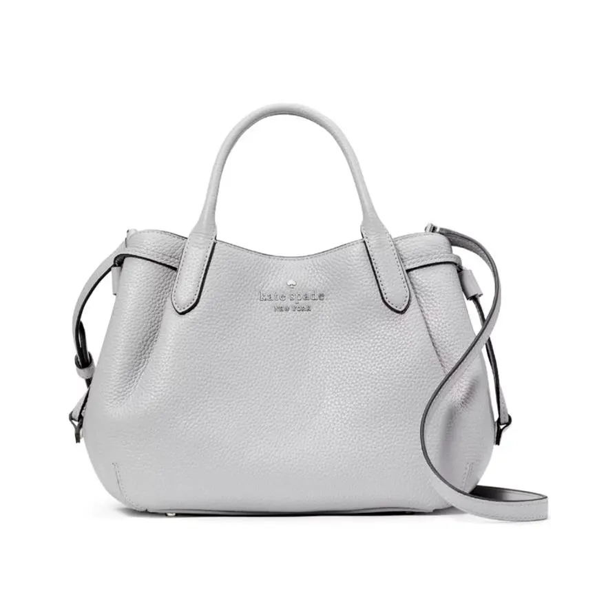 New Kate Spade Dumpling Small Satchel Pebble Leather Mountain Gray with Dust Bag