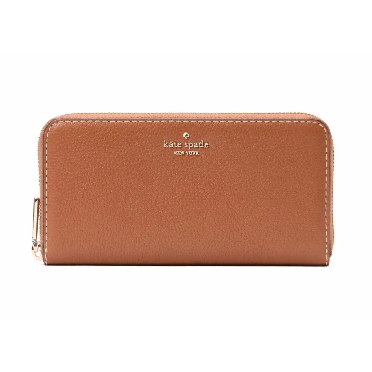 New Kate Spade Lena Large Continental Wallet Pebble Leather Warm Gingerbread