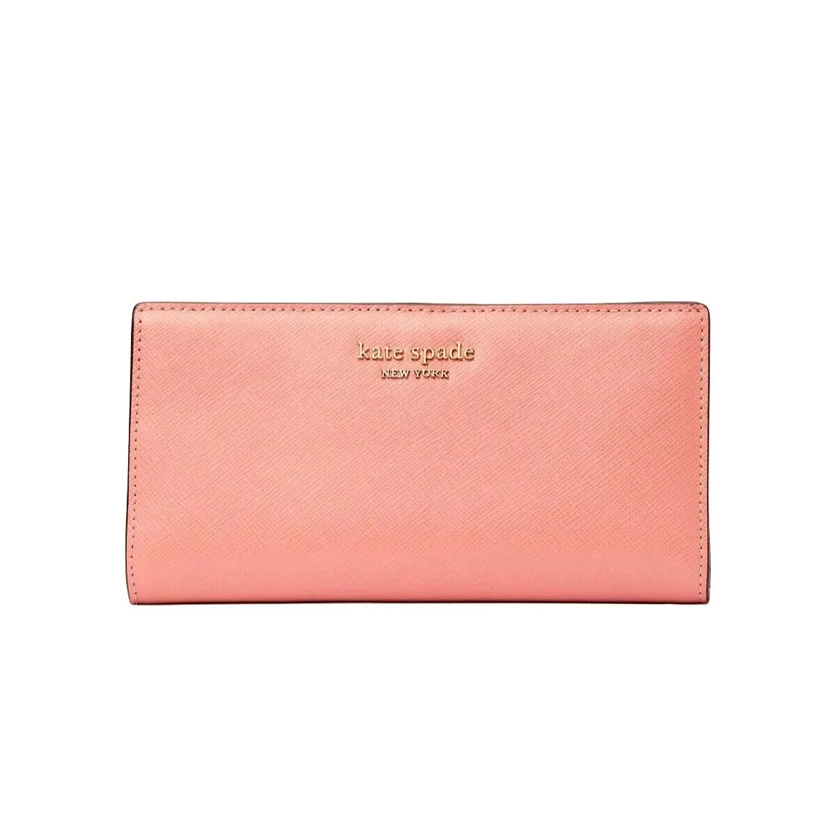 New Kate Spade Spencer Saffiano Leather Slim Bifold Wallet Serene Pink