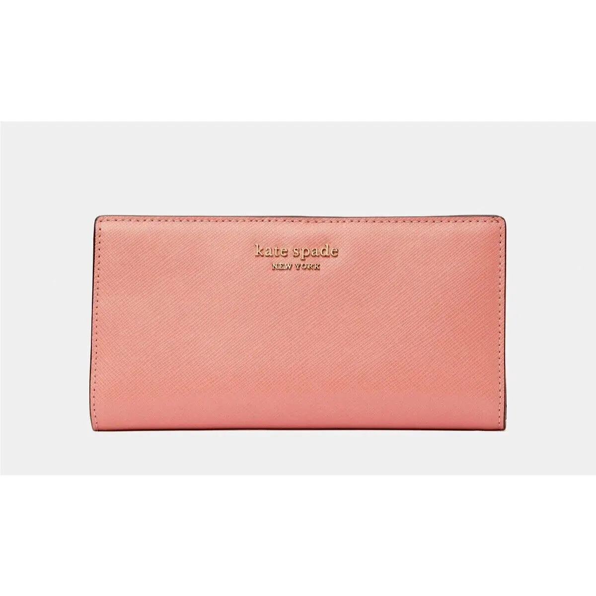 New Kate Spade Spencer Saffiano Leather Slim Bifold Wallet Serene Pink