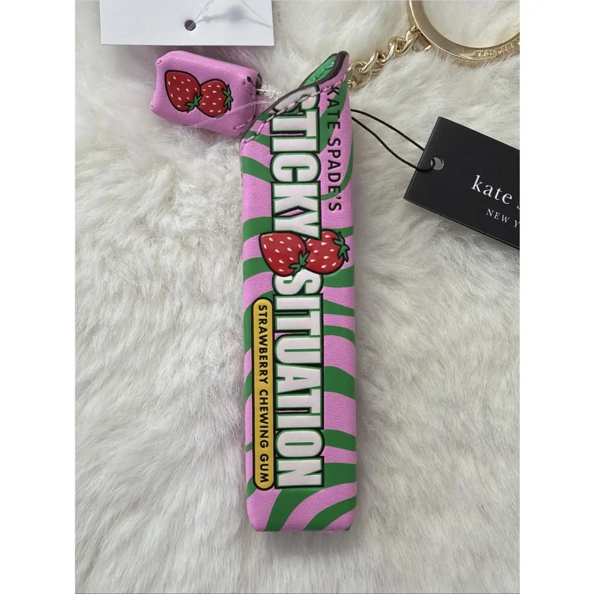 Kate Spade Treat Yourself Chewing Bubble Gum Candy Key Fob Keychain Bag Charm
