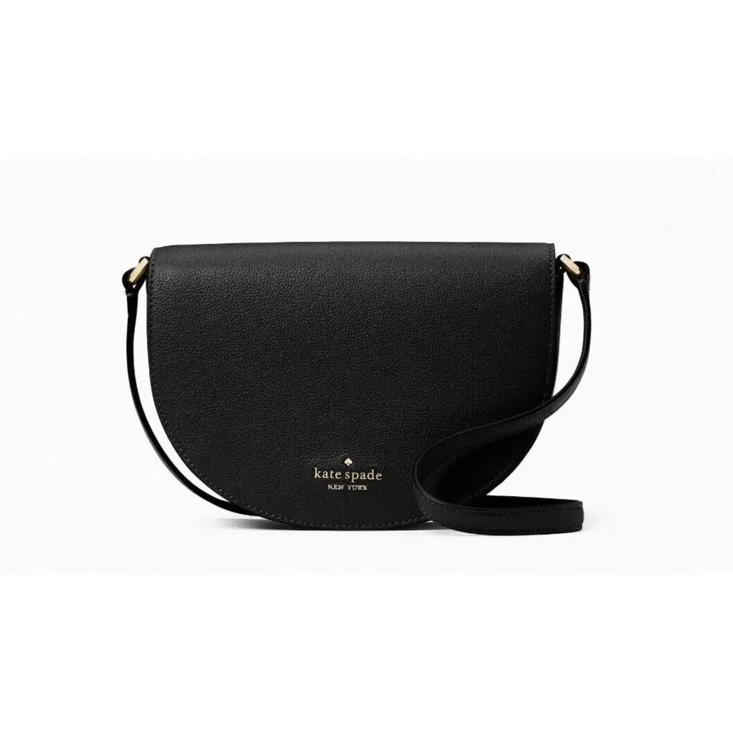 New Kate Spade Luna Crescent Crossbody Bag Leather Black with Dust Bag