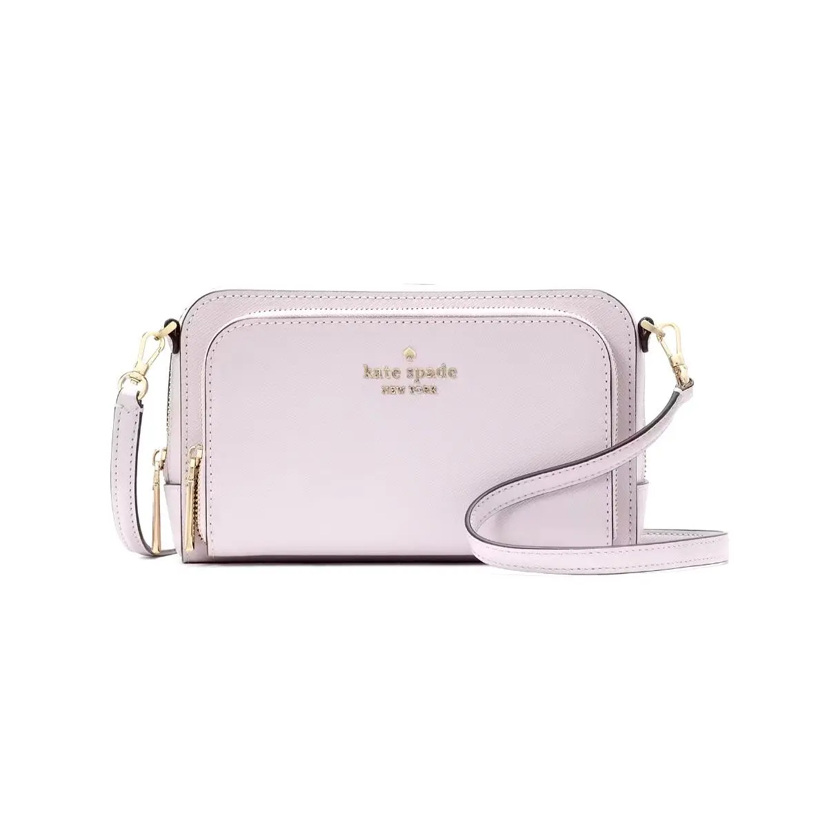 New Kate Spade Staci Dual Zip Around Crossbody Pastel Lavender