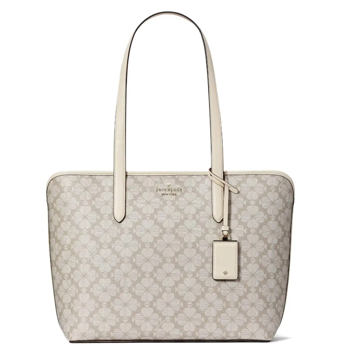 New Kate Spade Spade Flower Large Tote Dark Beige Multi with Dust Bag