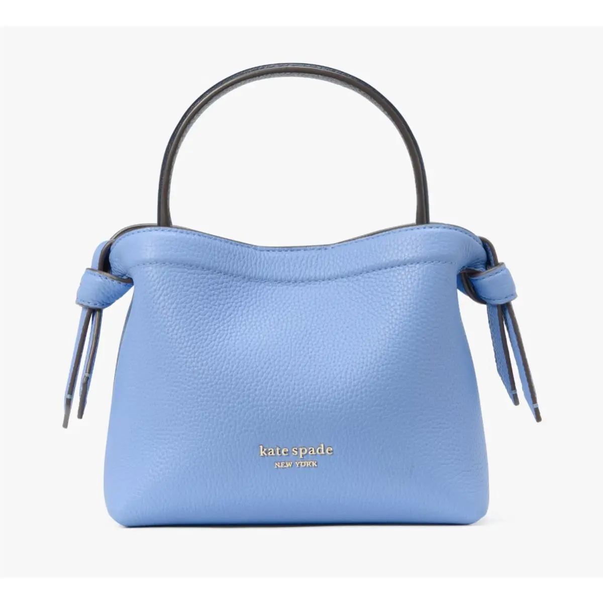 New Kate Spade Knott Mini Crossbody Tote Pebble Leather Genie Blue with Dust Bag