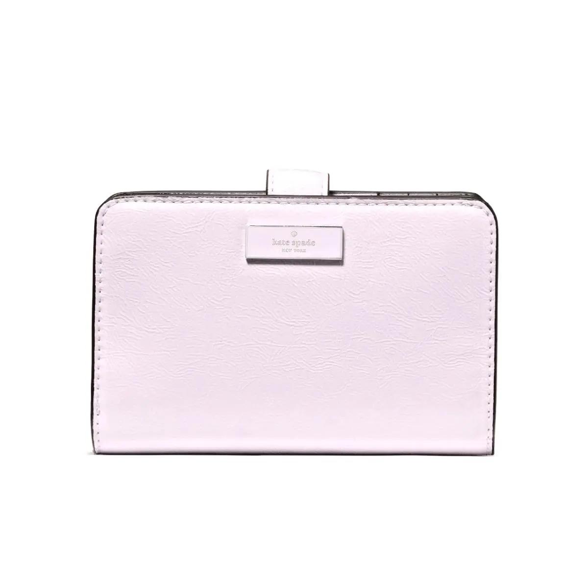 New Kate Spade Bridget Crinkle Patent Medium Compact Bifold Lilac Moonlight