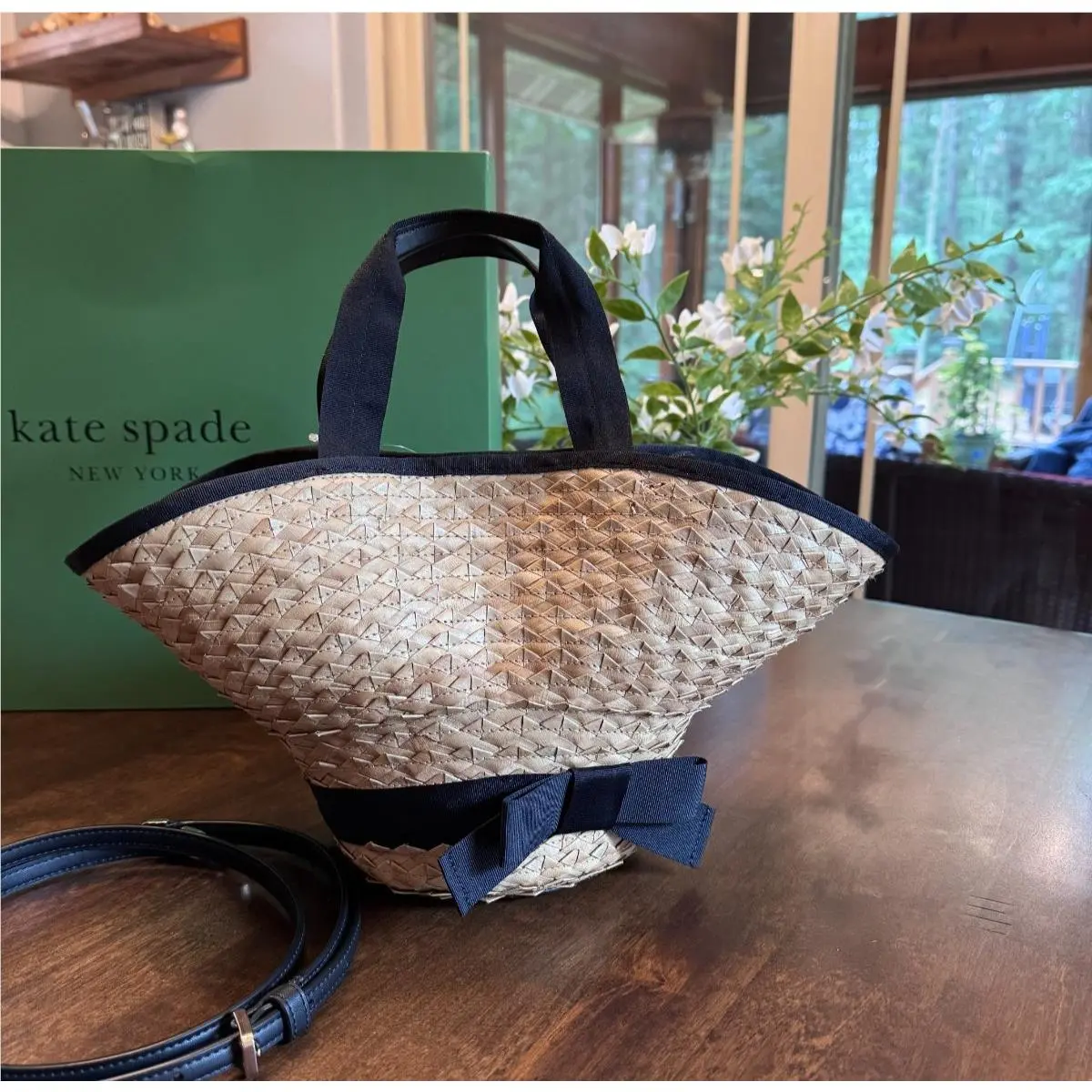 Kate Spade Solei Sun Hat Bag Straw Crossbody KO477 Limited Edition Cute