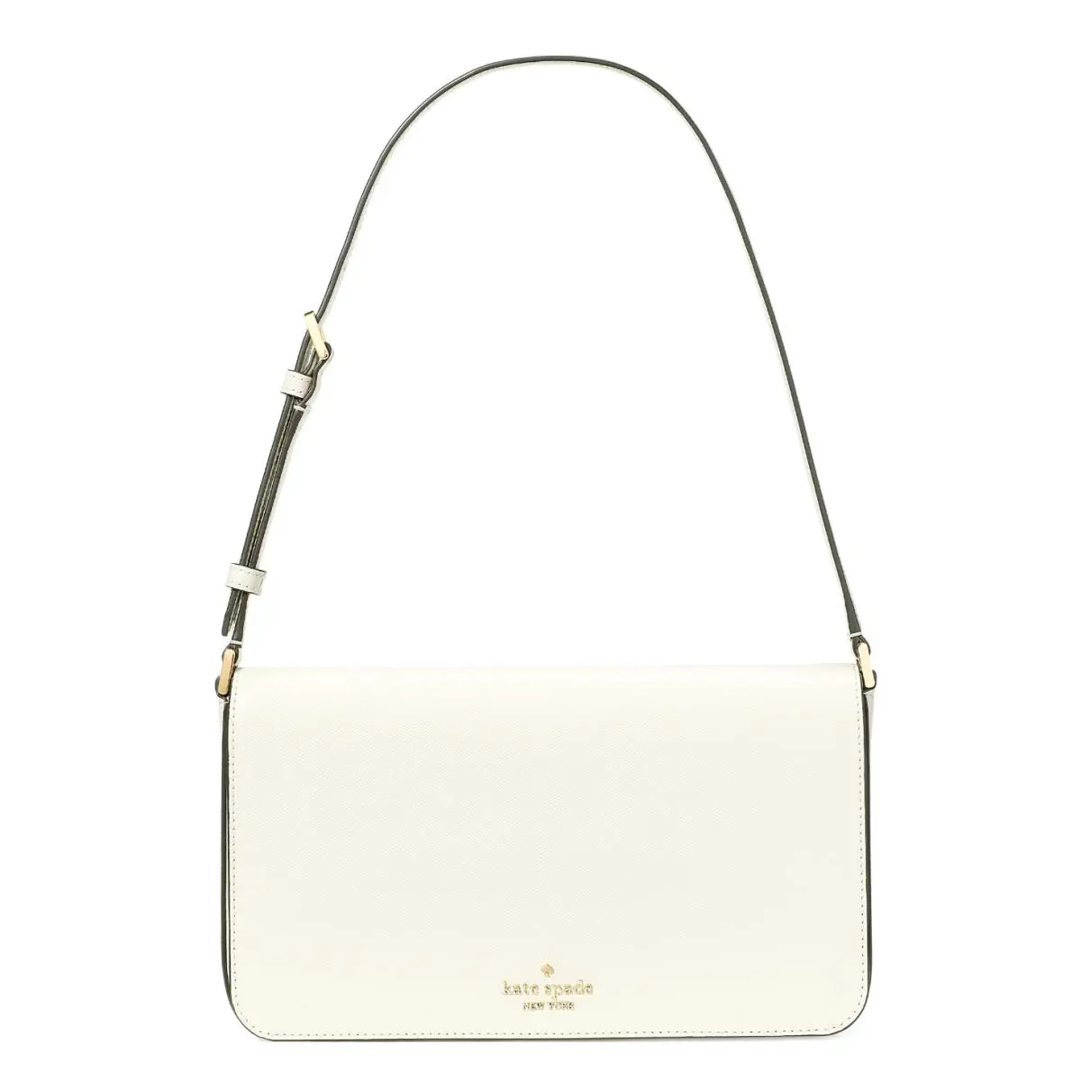 New Kate Spade Staci Flap Shoulder Bag Saffiano Leather Meringue