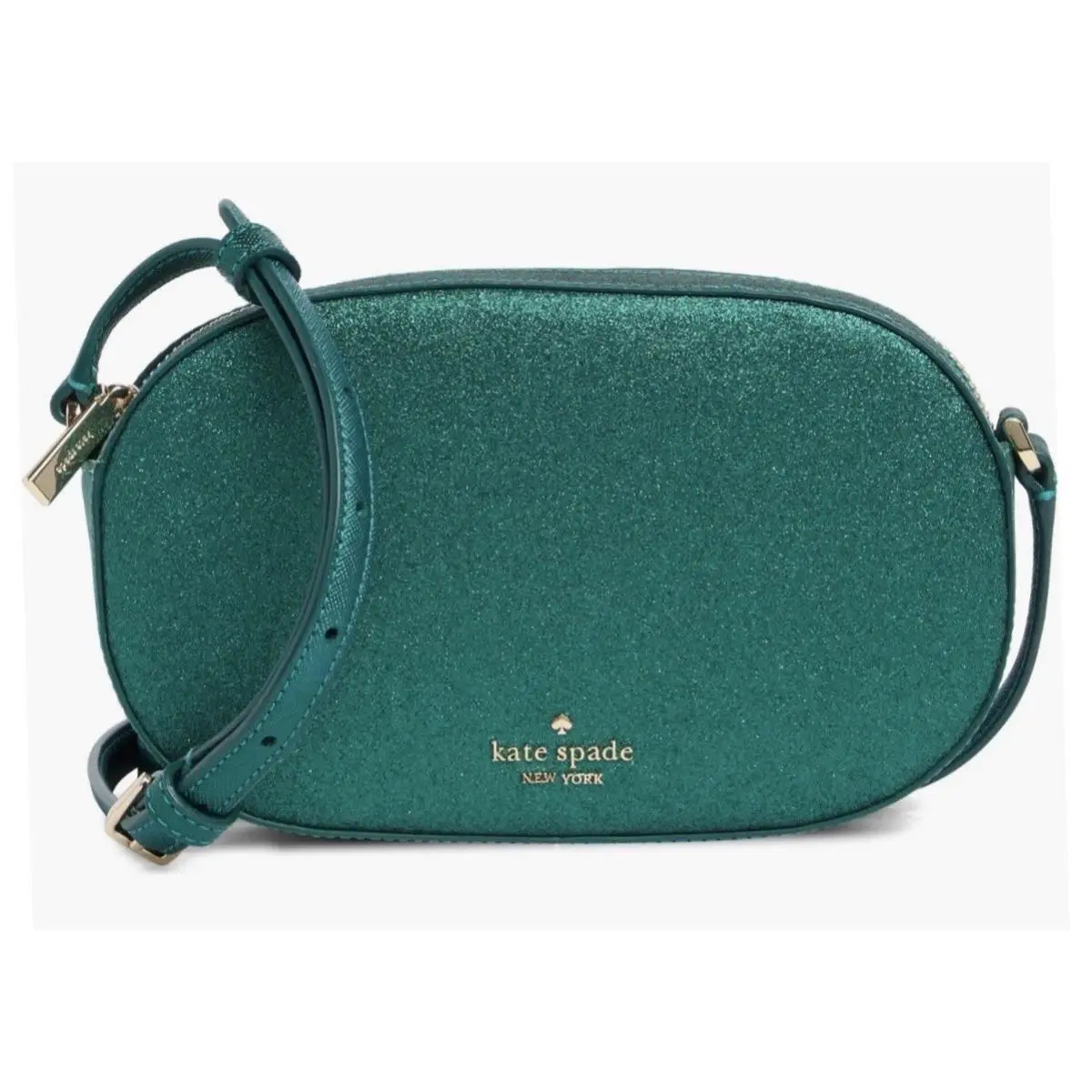 Kate Spade New York Glimmer Oval Camera Bag In Festive Teal Retail
