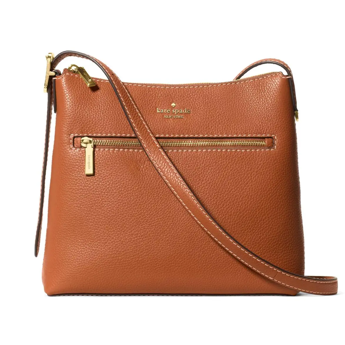 New Kate Spade 454 Large Swingpack Buckle Crossbody Leather Warm Gingerbread