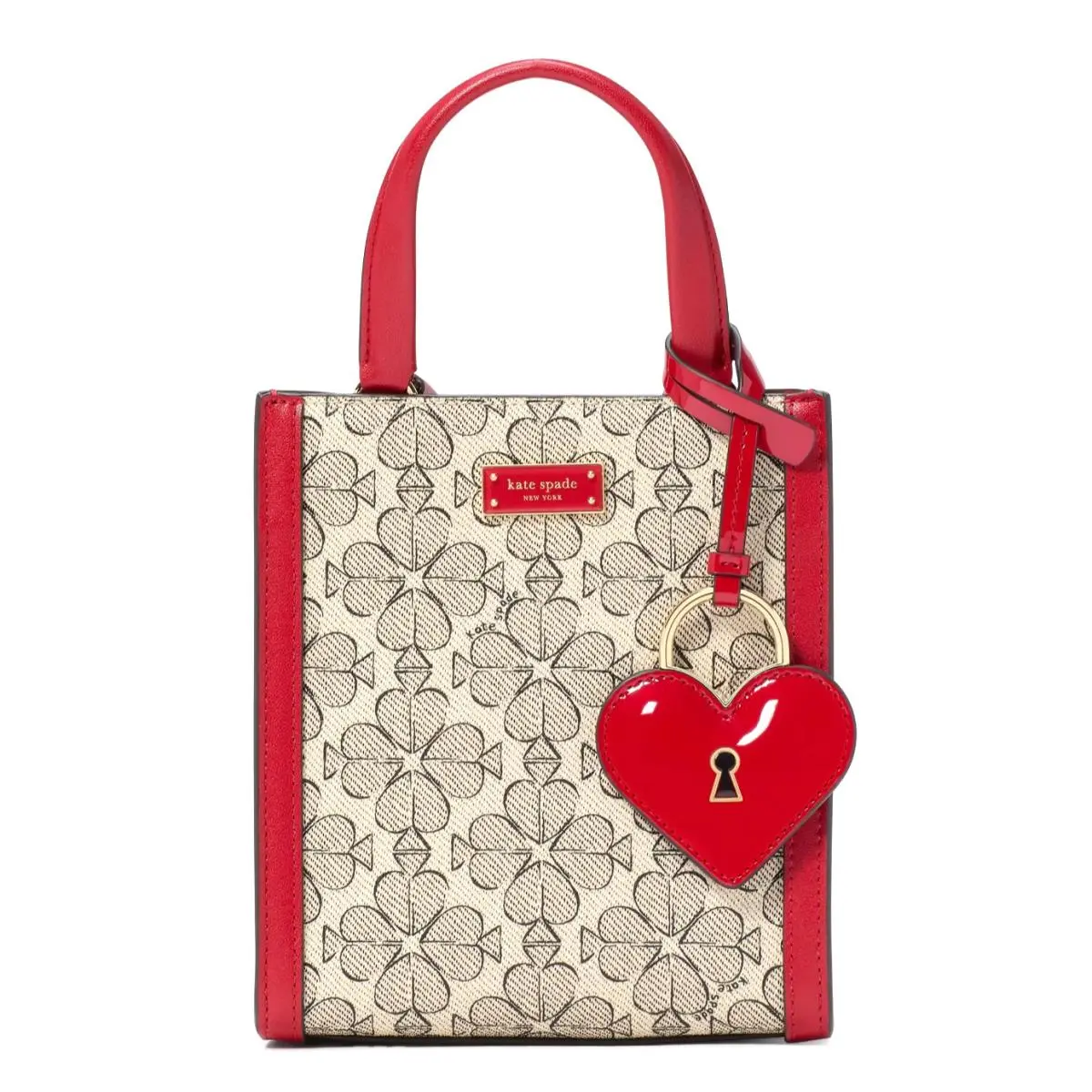 New Kate Spade Flower Coated Canvas Manhattan Mini Tote Cherry Rose / Dust Bag