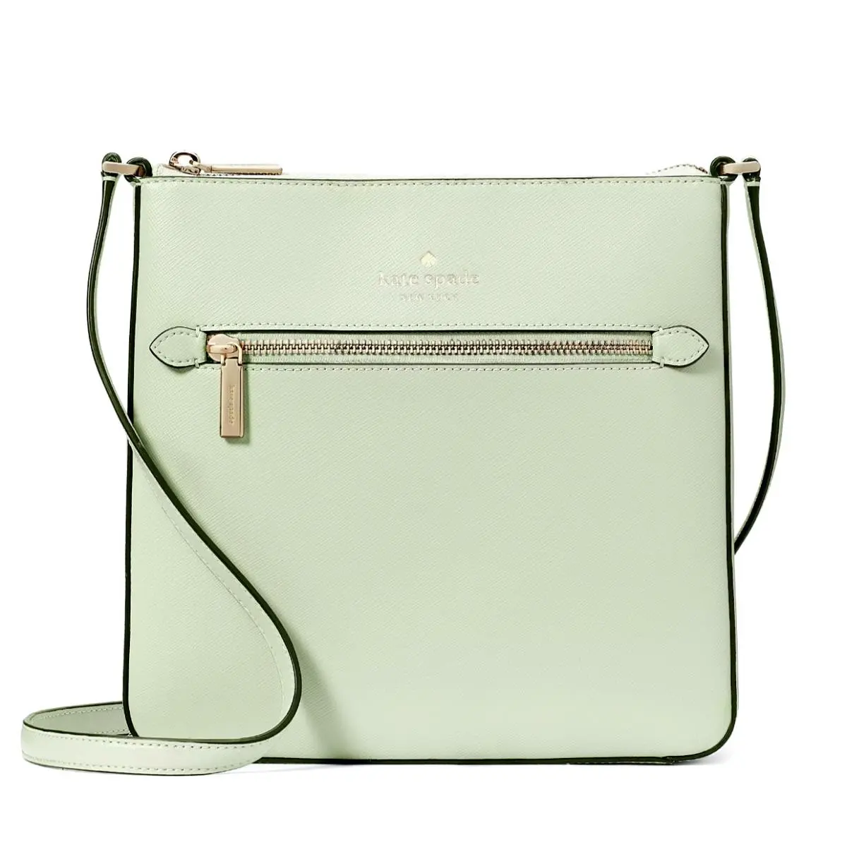 New Kate Spade Sadie Large Crossbody Saffiano Leather Light Olive with Dust Bag