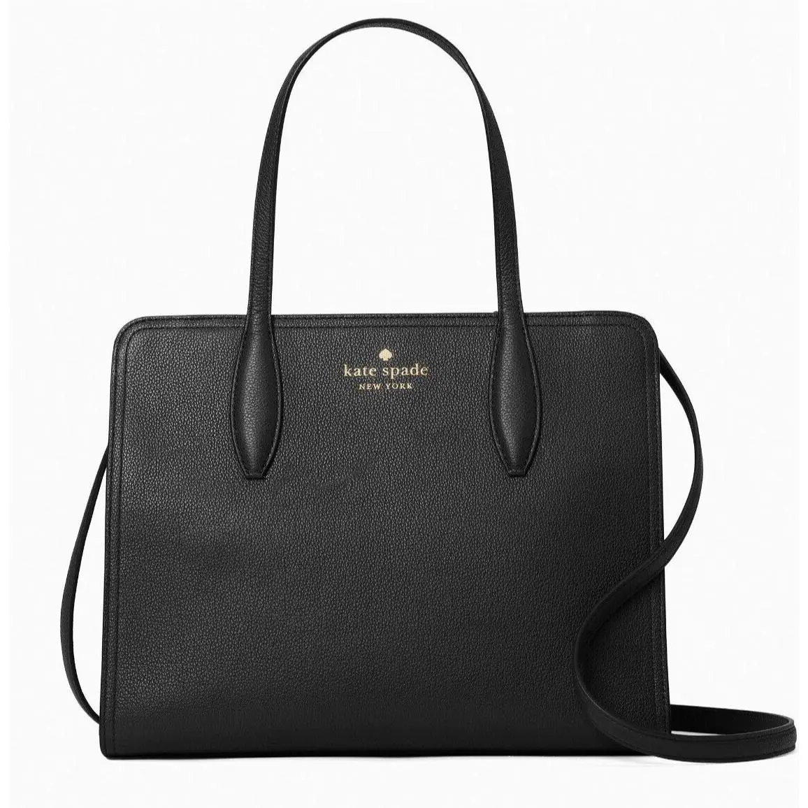 New Kate Spade Rowe Medium Top Zip Satchel in Pebble Leather Black