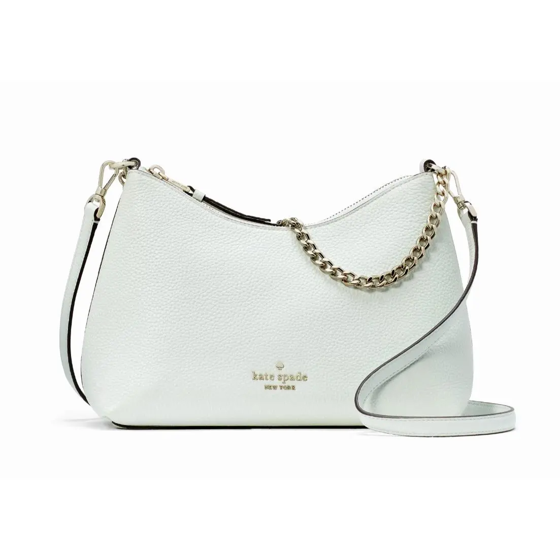 New Kate Spade Zippy Pebbled Leather Convertible Crossbody Lime Sherbert Dustbag