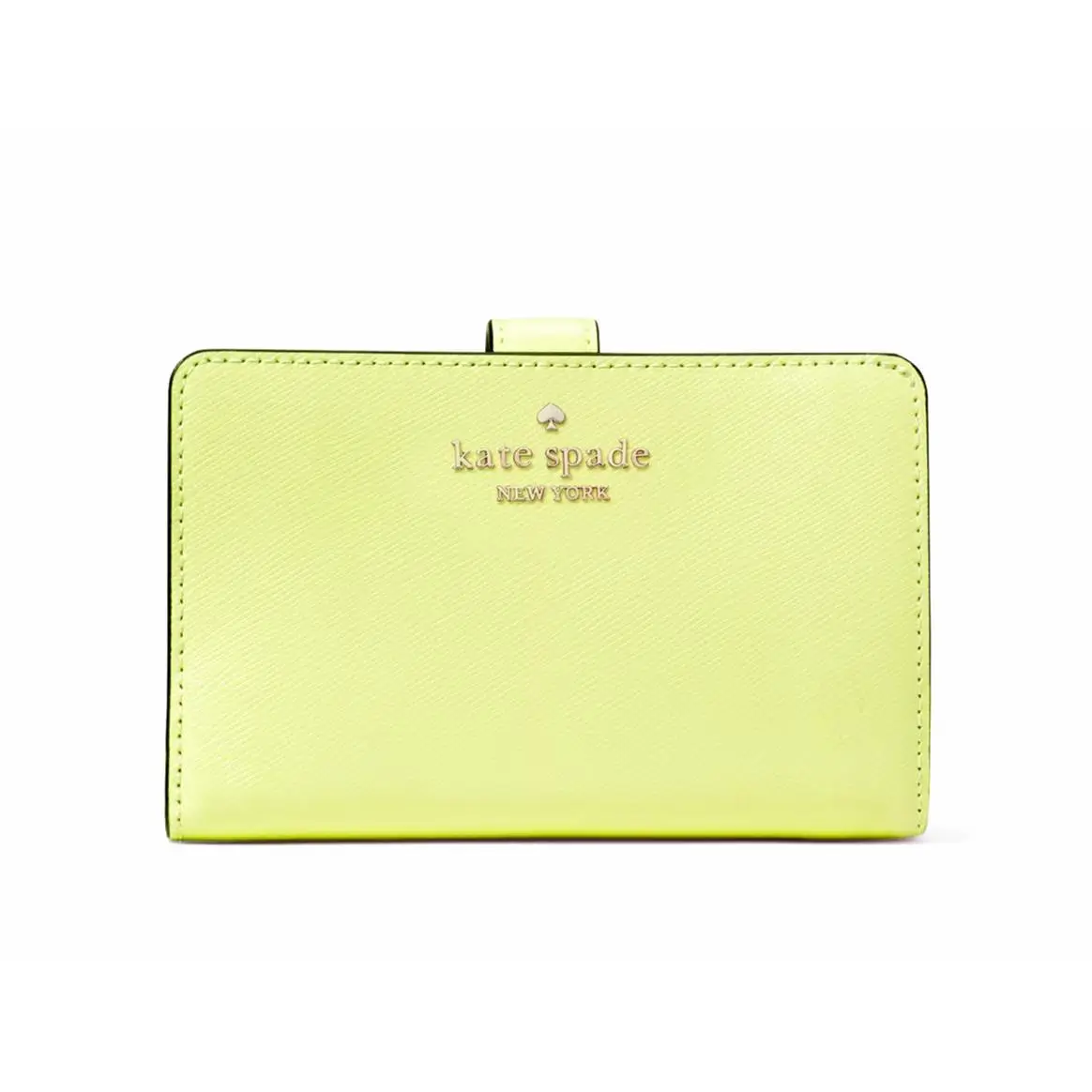 New Kate Spade Madison Medium Compact Bifold Wallet Leather Lime Slushy