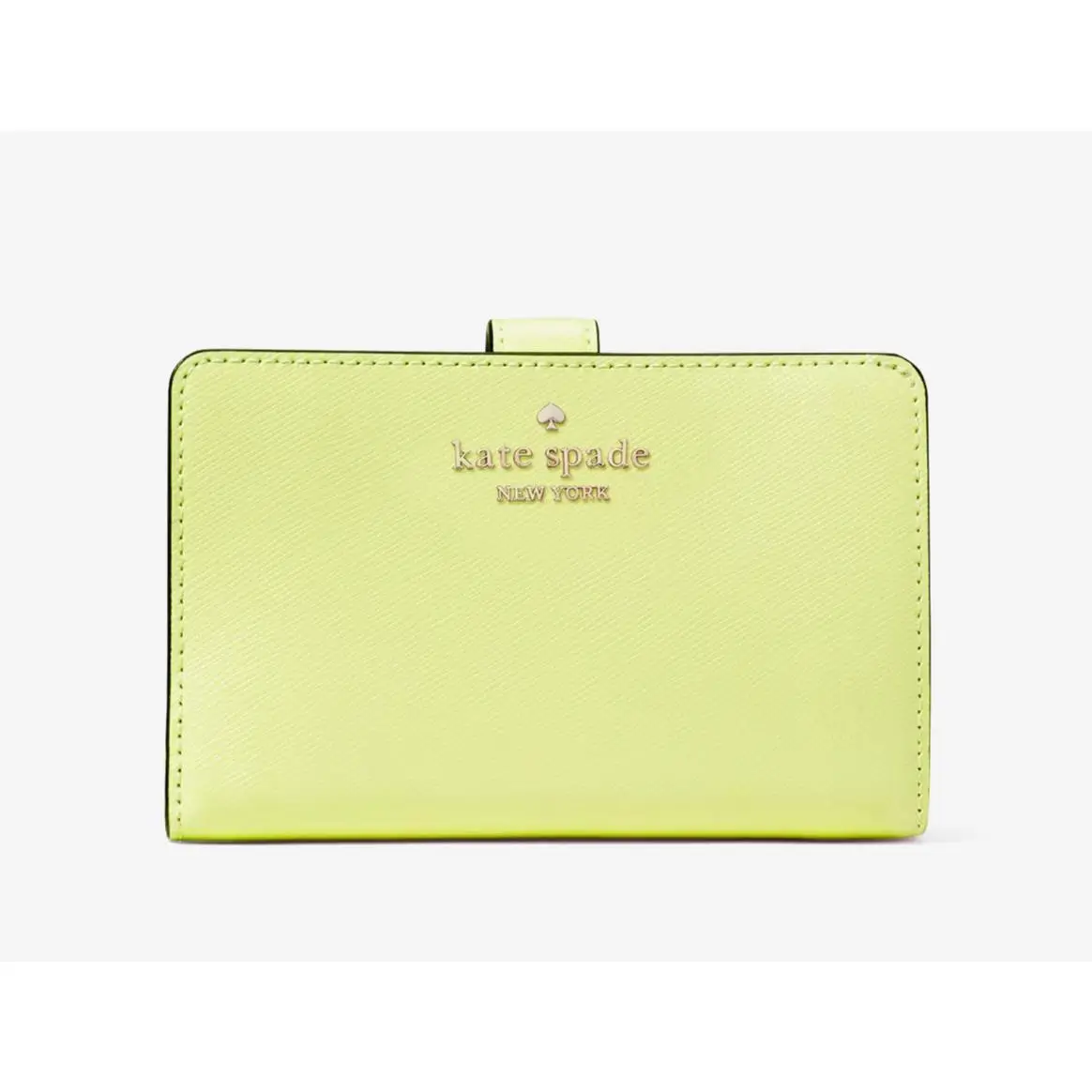 New Kate Spade Madison Medium Compact Bifold Wallet Leather Lime Slushy