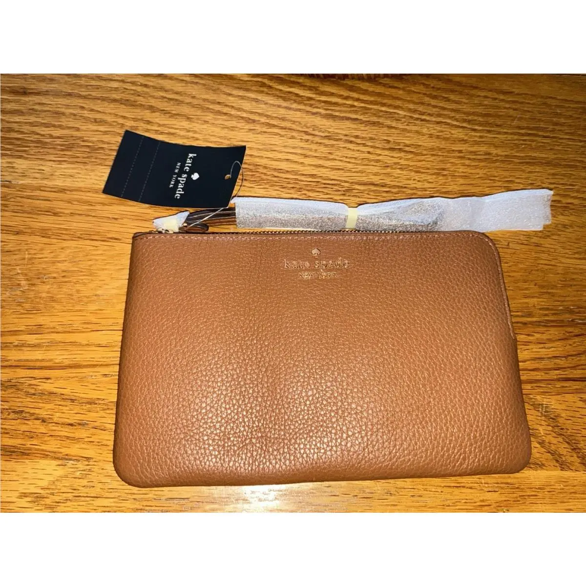 Kate Spade Lucy Warm Ginger Brown Medium Wristlet 17-reg