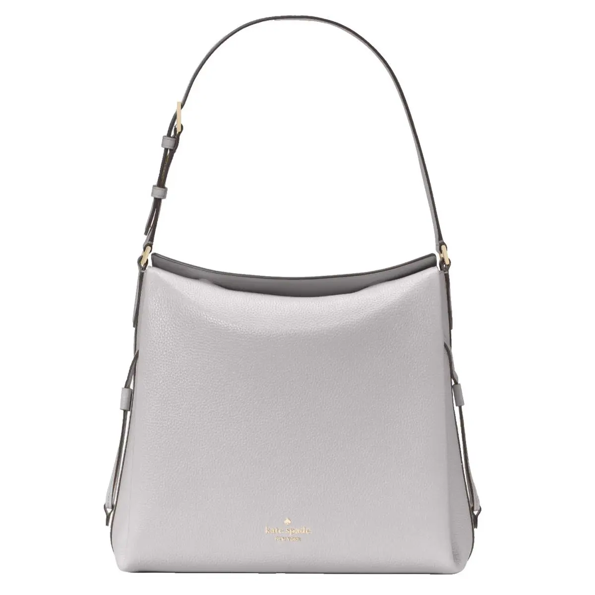 New Kate Spade Dumpling Large Shoulder Bag Pebble Leather Mountain Grey