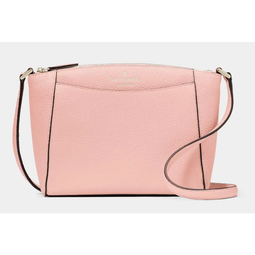 New Kate Spade Monica Pebbled Leather Crossbody Tea Rose with Dust Bag