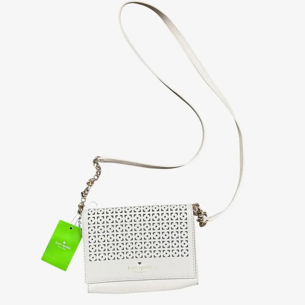 Kate Spade Crossbody Small White Cedar Street Perf Cami Perforated Leather