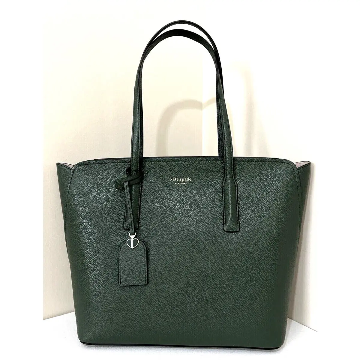 New  Margaux Medium Tote Refined Grain Leather Pine Grove by Kate Spade