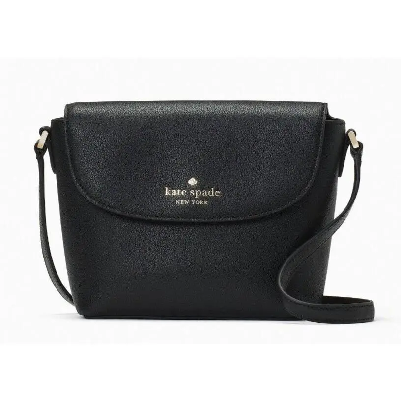 New Kate Spade Emmie Flap Crossbody Leather Black with Dust Bag