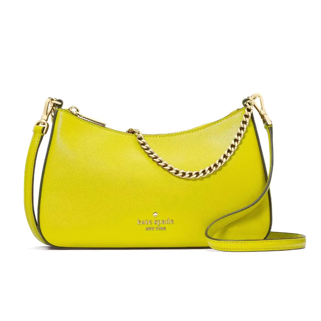 New Kate Spade Madison Saffiano Leather Convertible Crossbody Lime Slice