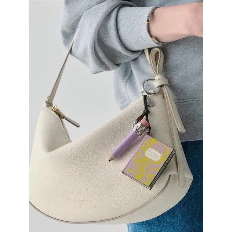 Kate Spade Composition Notebook Leather Key Fob Bag Charm Multi