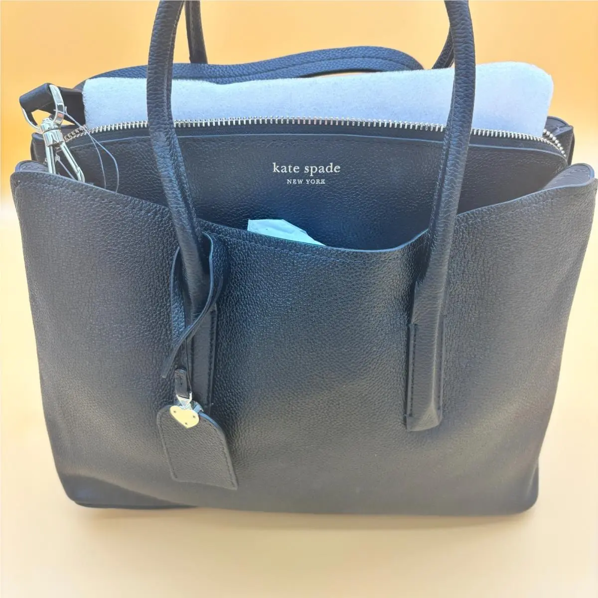 Kate Spade Margaux Medium Crossbody Tote Pebbled Leather Black