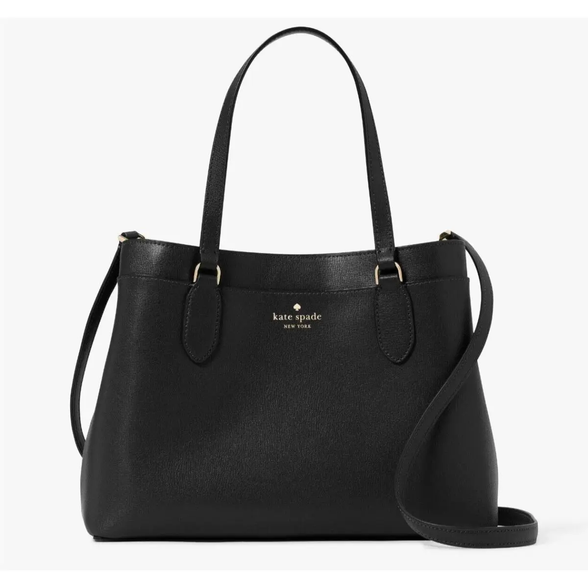 New Kate Spade Sienna Satchel Grain Leather Black with Dust Bag