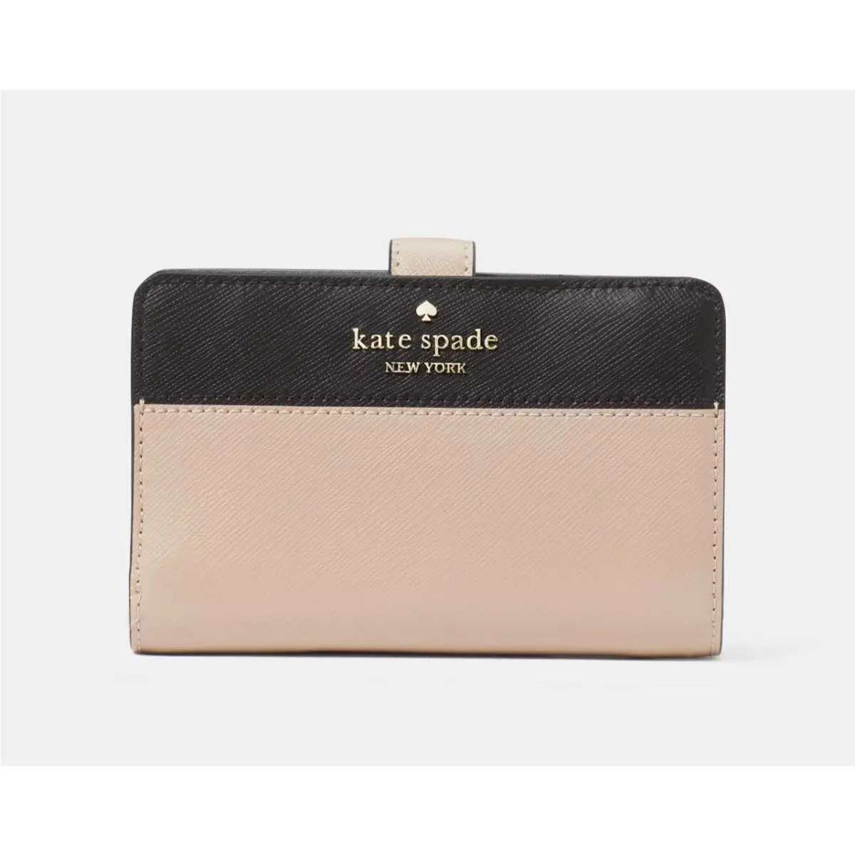 New Kate Spade Madison Medium Compact Bifold Wallet Leather Toasted Hazelnut