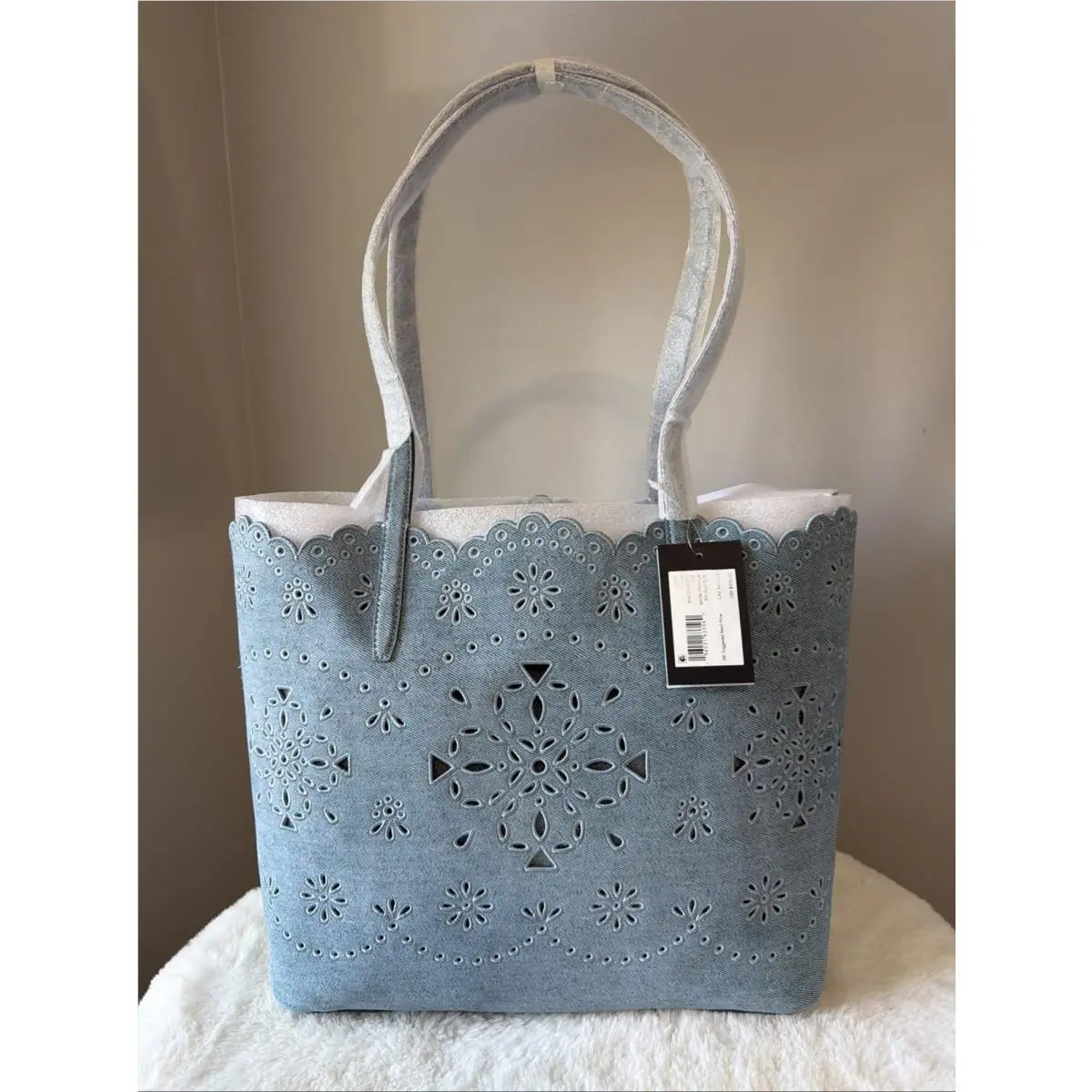 Do It All Perforated Large Tote Bag Denim by Kate Spade