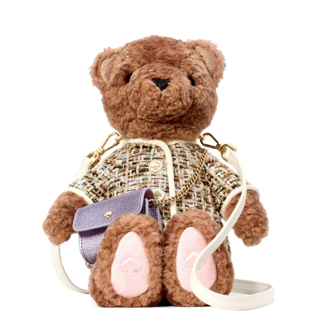 New Kate Spade Oh What Fun 3D Teddy Bear Crossbody Multi