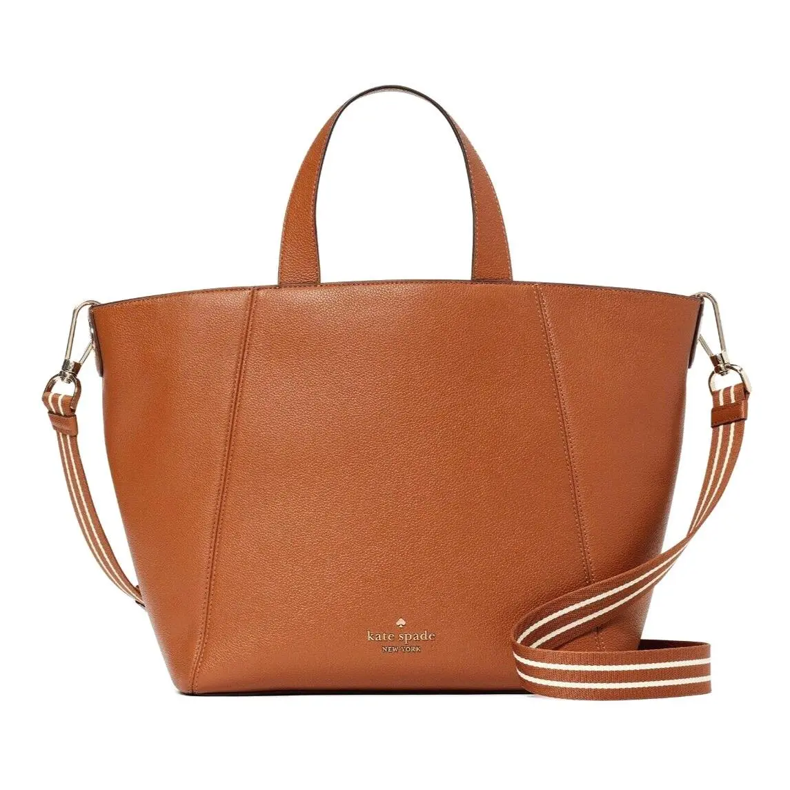 New Kate Spade Rosie Satchel Pebbled Leather Warm Gingerbread